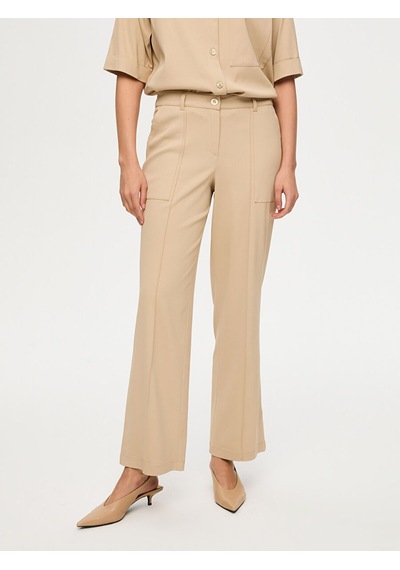 Cep Detaylı Wide Leg Fit Viskon Pantolon S26pnt027 Us26pnt02734 Bej