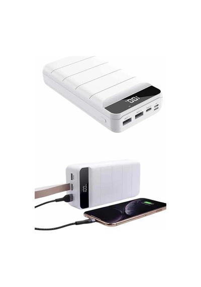 50.000 Mah Powerbank Turbo Hızlı Led Göstergeli Android Apple Uyumlu iOs Uyumlu Taşınabilir Askılı Çok Renkli
