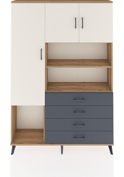 Arges Dolap 7 Raflı 4 Çekmeceli 3 Kapaklı 132x30x195 Çam-aytaşı/antrasit Aytası/antrasıt Arges Dolap 7 Raflı 4 Çekmeceli 3 Kapaklı 132x30x195 Çam-aytaşı/antrasit Aytası/antrasıt