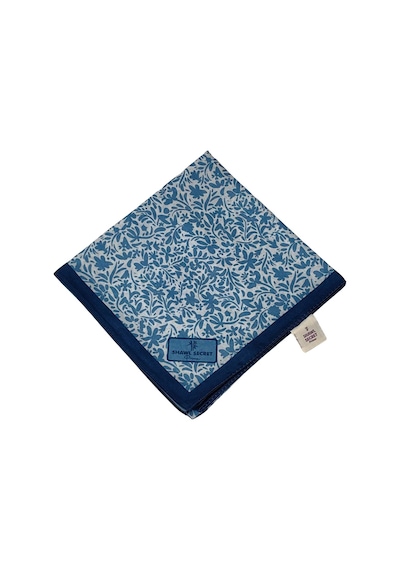 Mim Eşarp Mim Prime Pamuk Çiçek Desenli Eşarp 90x90 Cm Lacivert - Mavi