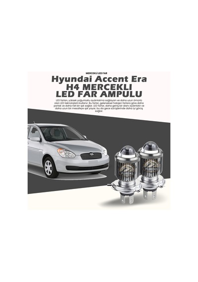 Hyundai Accent Era Mercek Led Xenon Uzun - Kısa Çift Renk Şimşek Etkili