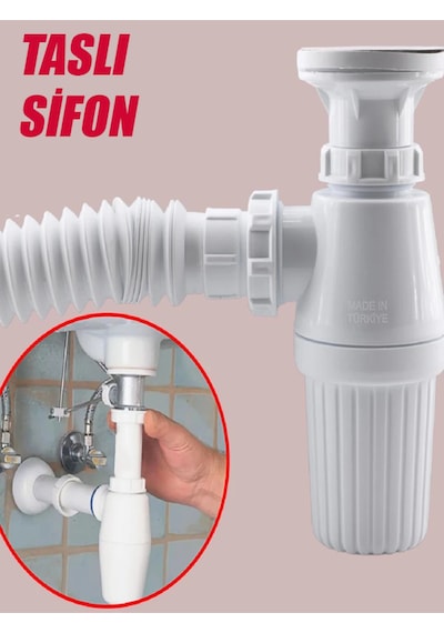 Lavabo Sifonu Körüklü Sökülebilir Tas'lı Mutfak Banyo Evye Pis Su Gideri Borusu Plastik 38 Cm. Diğer