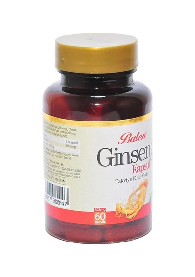 Balen Doğal Saf Ginseng Kapsülü 375 MG x 60 Bitkisel Kapsül