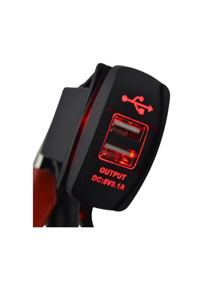 12v-24v Telefon Şarj Cihazı 3.1 A Usb Anahtar Tipi Kırmızı Işık
