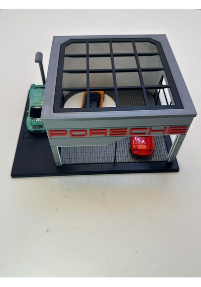 3d Baskı 1/64 Ölçekli Porche Showroom Tasarımlı Diorama Araç Sergileme Garajı