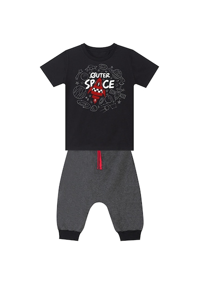 Uzay Roketi Erkek Çocuk Yazlık T-shirt Kapri Şort Takım
