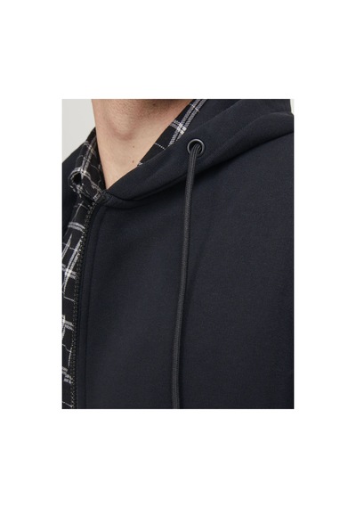 Jack & Jones Plus Büyük Beden Kapüşonlu Üst Reißverschluss Black