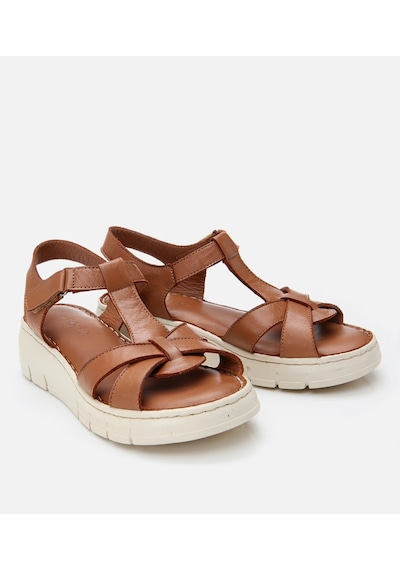Hotiç Kadın Deri Taba Ayarlanabilir Comfort Sandalet 01sah306850a370 Taba-tan Taba