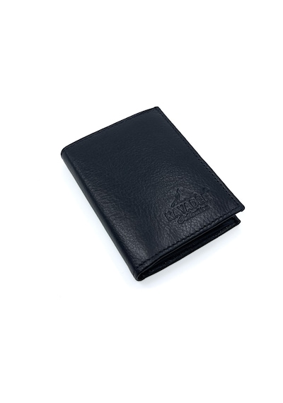 Kayader Collection %100 Hakiki Deri Siyah Erkek Cüzdan & Kartlık Şeffaf Kimlik Ehliyet Pencereli, Katlanır Dikey Model