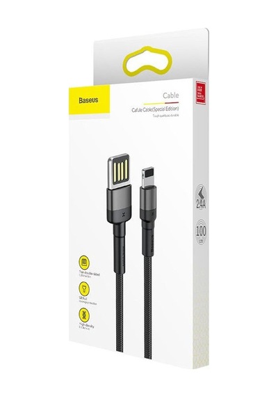 Baseus CALKLF-GG1 Cafule Se Lightning Data/şarj Kablosu 2.4A 1 MT Siyah