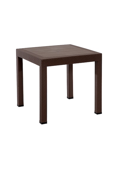 Rattan 80x80 Camsız Kahve Masa - Bahçe&balkon&teras Koyu kahverengi