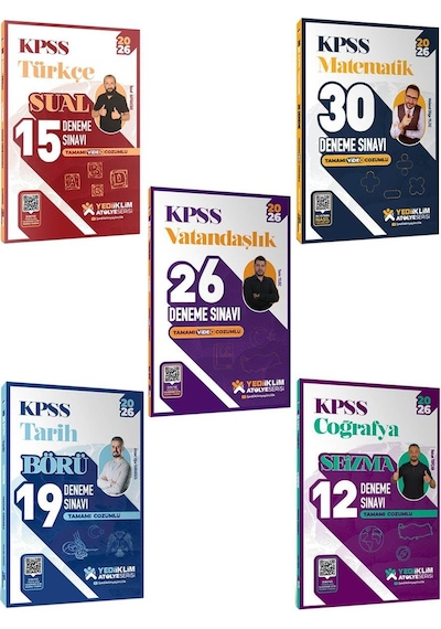 Yediiklim 2026 Kpss Atölye Serisi Tüm Dersler Deneme Sınavı Full Set 5 Kitap