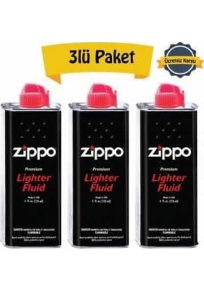 Novahub Zippo Benzin Çakmak Gazı 3 Adet Kırmızı