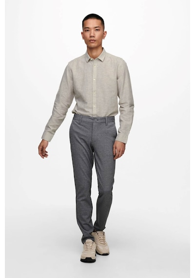 Only & Sons Erkek Onscaiden Slim Fit Keten Gömlek 22012321 Bej