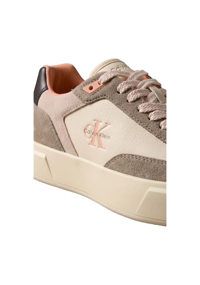 Calvin Klein Prıme Cupso Laceup L, 0j6 Krem Kadın Spor Ayakkabı & Sneaker