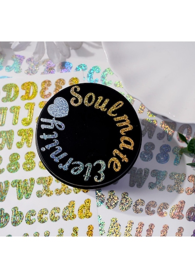 Simli Gümüş Harfler Ve Sayılar Sticker Alfabe Süsleme Etiketi Silver Çok Renkli