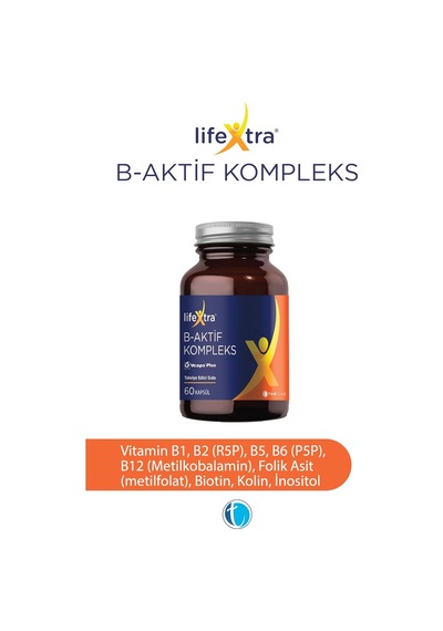 B-aktif Kompleks 60 Bitkisel Kapsül Metilkobalamin Metilfolat P5p R5p İnositol Biotin