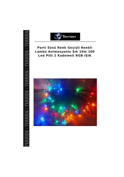 Parti Süsü Renk Geçişli Renkli Lamba Animasyonlu Şık 10m 100 Led Pilli 2 Kademeli Rgb Işık