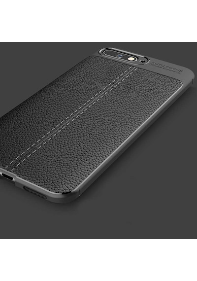 Huawei Y6 2018 Kılıf Deri Tarzı Niss Silikon Case