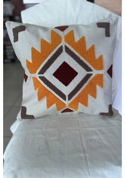 Carla 2li Punch Nakışlı Kırlent Kılıfı 45x45 Cm Çok Renkli