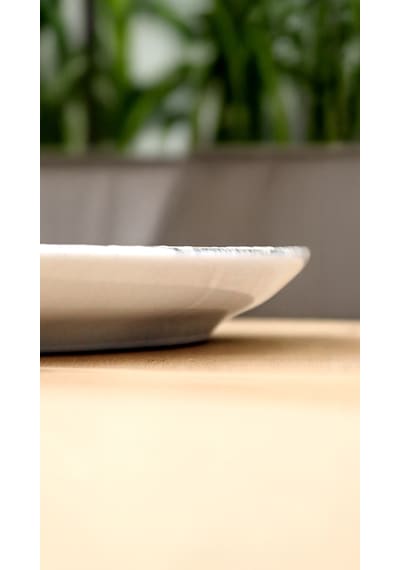 6'lı Valencia Servis Tabağı Pizza 32cm Dijital Fade Rinart Krem