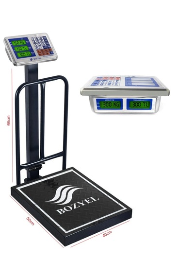 300 Kg 40x50 Cm Kantar-katlanır Boyunlu Terazi- Tartı-büyük Akü Uzun Şarj