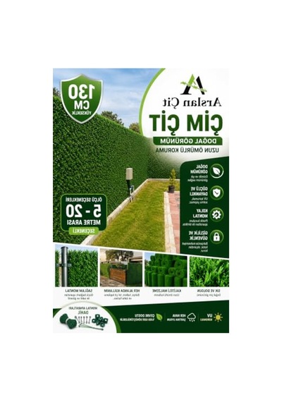 Uv Dayanıklı Yeşil Çim Çit 130 Cm X 7 Mt, Bahçe Dekorasyonu İçin İdeal