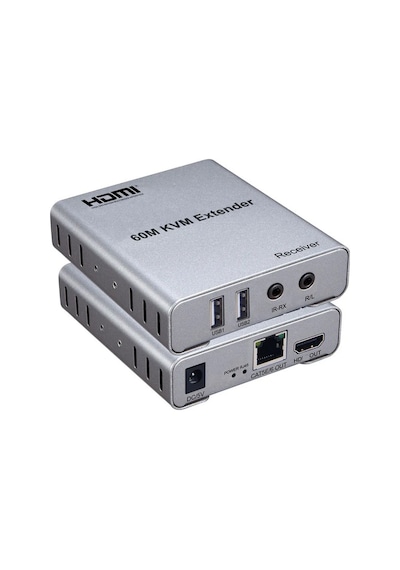 Taplin Hdmı Kvm Extender 60mt Uzatma Adaptörü Cat5 Cat6 Thk-60
