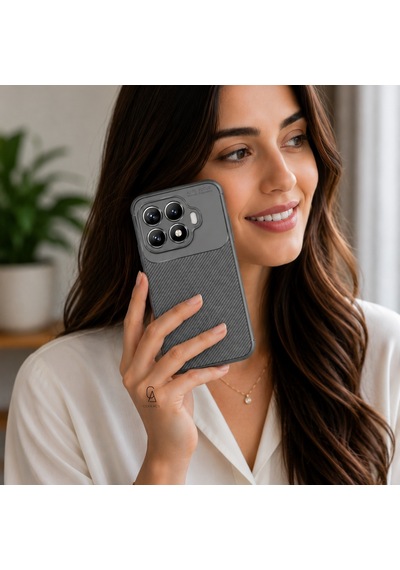 Xiaomi Mi 17t Uyumlu Kılıf Karbon Tasarım Kamera Korumalı Silikon Telefon Kılıfı Kapak Gri