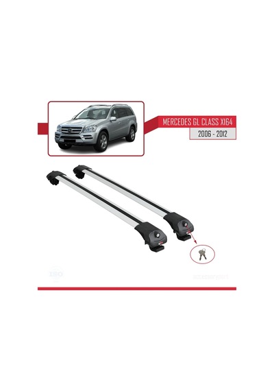 Mercedes Gl Class X164 2006-2012 Arası İle Uyumlu Ace-1 Ara Atkı Tavan Barı Gri