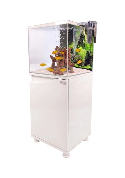 Kanki Pet 40x40x40 Nano Beyaz Sehpalı Akvaryum Seti 6mm Ultra Clear