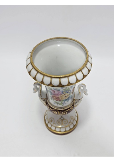 Sevres Çiçek Desenli Porselen Vazo 28cm Çok Renkli