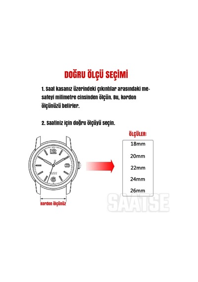 24mm Siyah Kroko Hakiki Deri Saat Kordonu Kayış