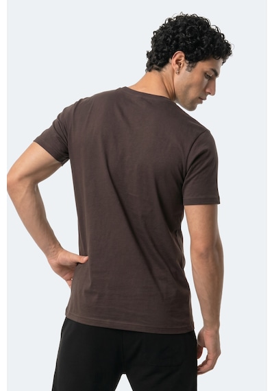 Slazenger Rosalva T Erkek Pamuklu Koyu Kahve Tişört Kahverengi