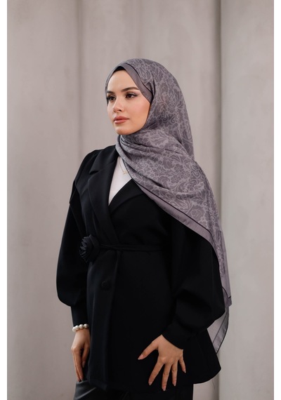 Mimiyum Nevra Desen Soft Şal Gri