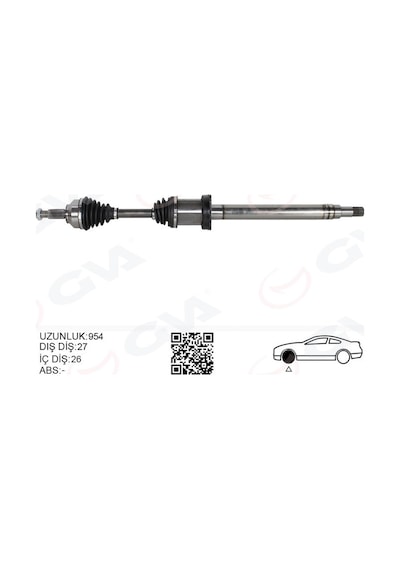 Gva Komple Aks Ön Sağ Jaguar X-type I X400 2.2 D 954mm Gva 4499212 C2s24982 C2s29730 C2s39944 C2s40434