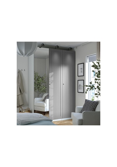 Pax Gardırop, Beyaz-aynalı Cam, 150x60x236 Cm