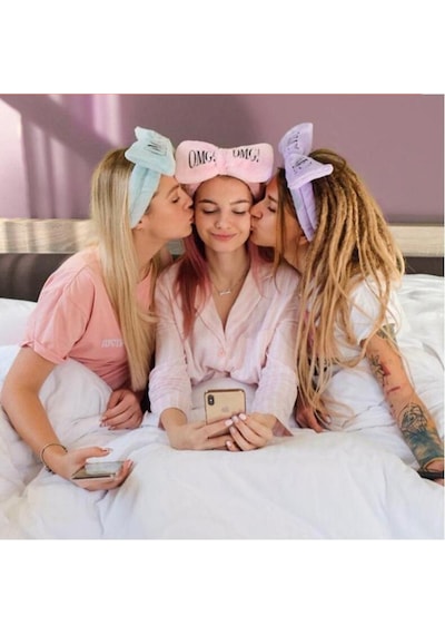 Fiyonklu Omg Saç Bandı Mercan Peluş Saç Bandı Fuşya