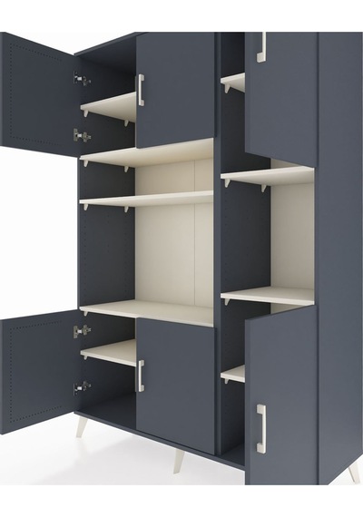 Hyperion Dolap 9 Raflı 6 Kapaklı 132x44x195 Antrasit-antrasit... Antrasit