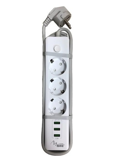 Mate Akım Korumalı Priz 3lü + Usb Çıkış