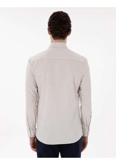 Pierre Cardin Erkek Bej Gömlek Desenli 50301583-vr011 Bej