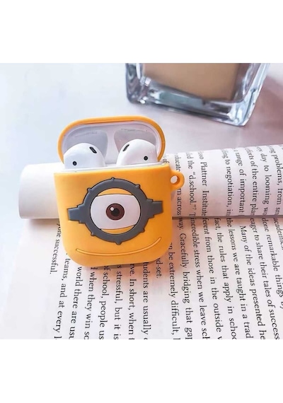 Apple Uyumlu iPhone 1/2. Nesil  Koruyucu Bluetooth Kulaklık Kılıfı Figürlü Minions Airpods 1/2. Nesil