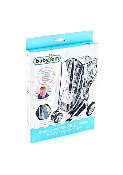 Baby Jem Bebek Arabası Yağmurluğu Fitalatsız 205 Şeffaf