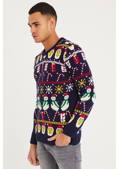 Erkek Christmas Yılbaşı Kazağı Lacivert