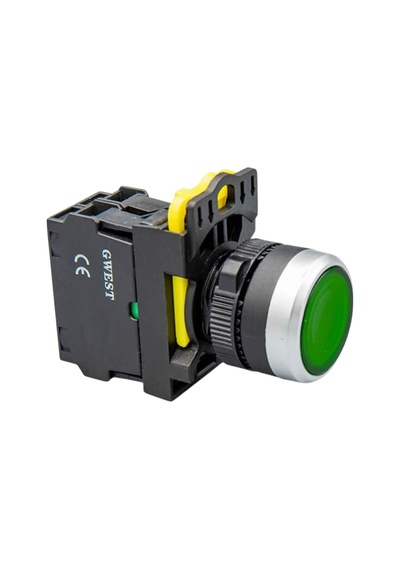 Gwest A5 - 10d-110 Işıklı Yaylı Buton 1no Yeşil 10 Adet
