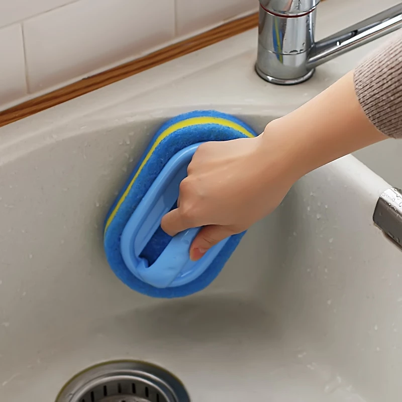 Dayanıklı Sünger Fırça 3 Katlı Lavabo Mutfak Banyo Bulaşık Yıkama Fırçası