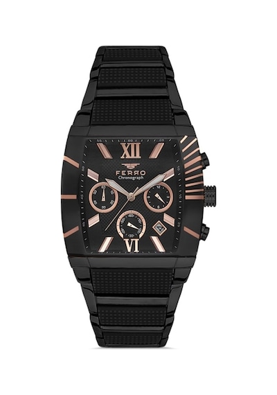 Ferro Fm31266a-g Quartz Çelik Siyah 40 Mm Erkek Kol Saati Siyah