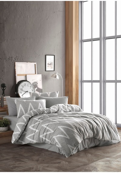 Eponj Home Nevresim Seti Çift Kişilik Olivia Gri Gri