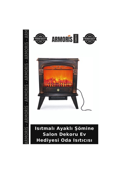 Isıtmalı Ayaklı Şömine Salon Dekoru Ev Hediyesi Oda Isıtıcısı