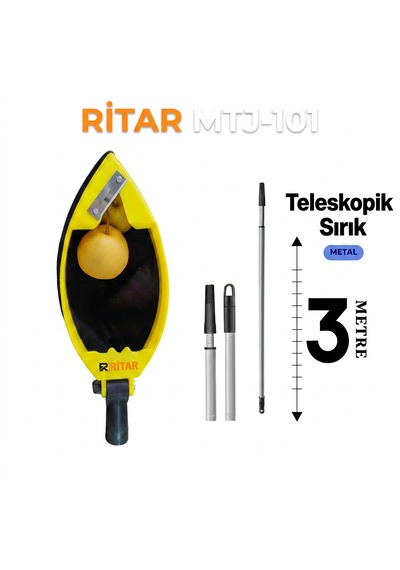 Ritar Mtj-101 Akrobatik Meyve Toplama Ve 3 Metre Uzatma Aparatı Saplı